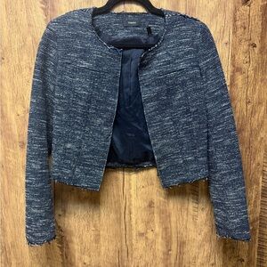 Theory Women's Navy Tweed Blazer